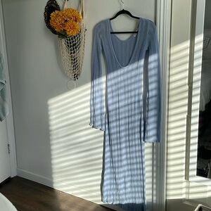 knit sweater dress long Raven Cable Knit Sweater Midi Dress TAUPE / XS by Sugarlips